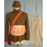 Original Imperial Japanese Infantry Officers Field Service Tunic Lining Marked With Embroidered