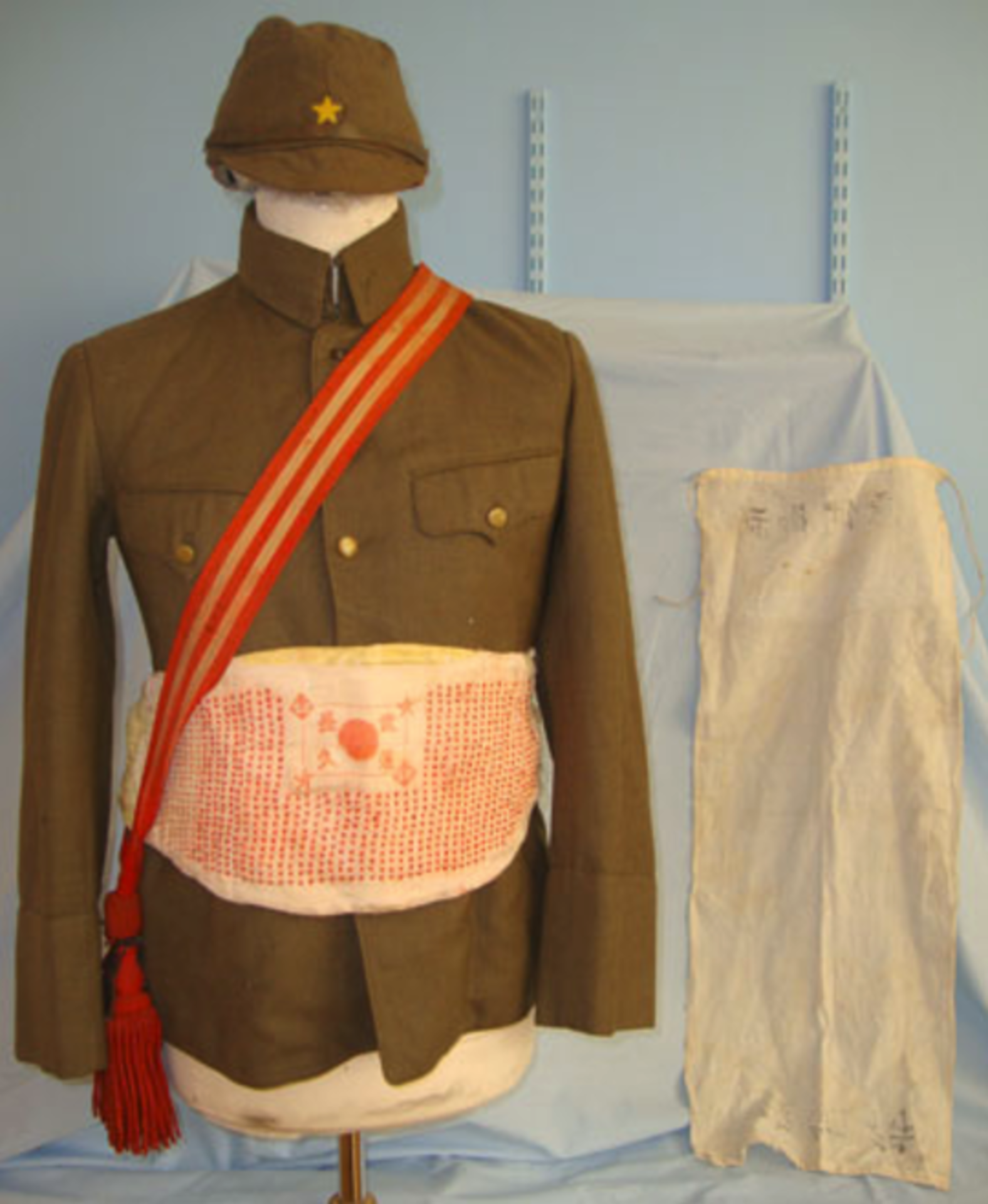 Original Imperial Japanese Infantry Officers Field Service Tunic Lining Marked With Embroidered