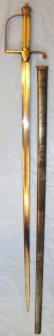 C1780 British Infantry Officer's Sword With Spadroon Style Hilt, Antique Ivory Handle, Langet