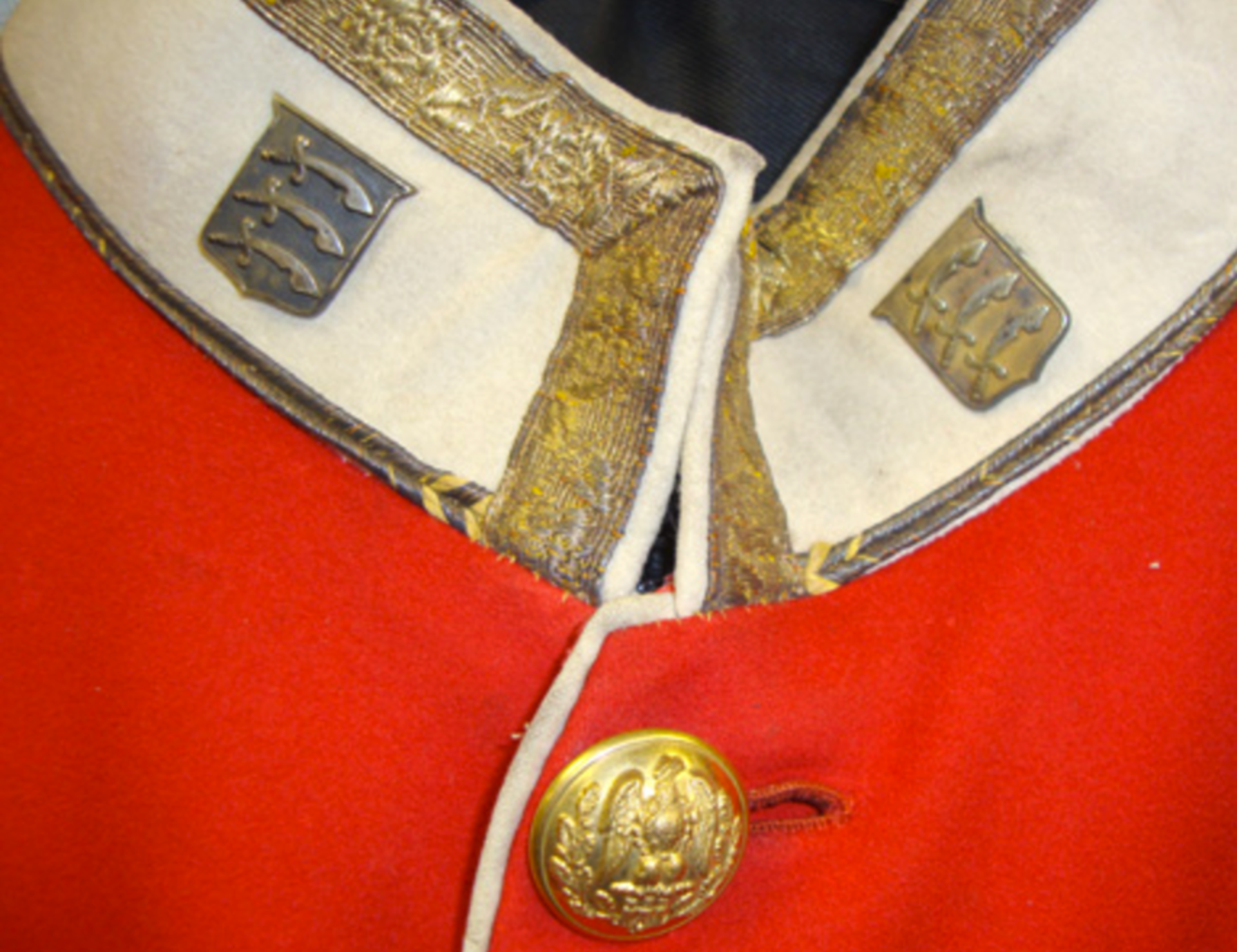 Captains Full Dress Uniform (Scarlet Tunic & Black Overall Trousers) Essex Regiment.   This is an - Image 2 of 3