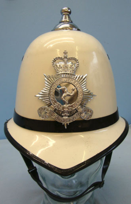 Isle Of Man Police Queen's Crown Badged Constable's/Sergeant's White Composite Summer Helmet With