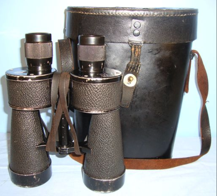 WW2, Nazi German 7 X 50 Magnification, Kriegsmarine Binoculars By 'beh' Ernst Leitz, Wetzlar, With