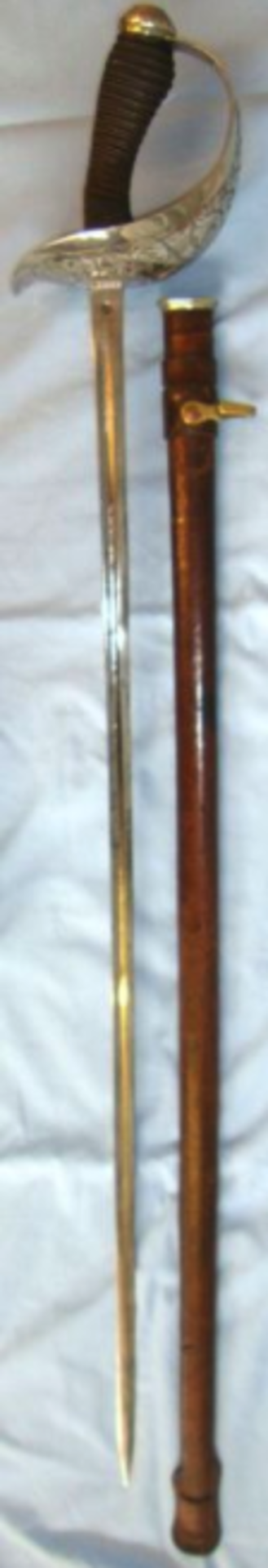 1912 Pattern British Officer's Cavalry Sword By Wilkinson Sword Blade No. 53639 & Scabbard.   ED