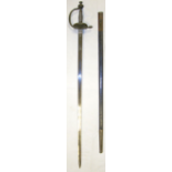 Model 1796 Prussian Infantry Officers Sword & Scabbard   A fine quality Model 1796 Pruissian