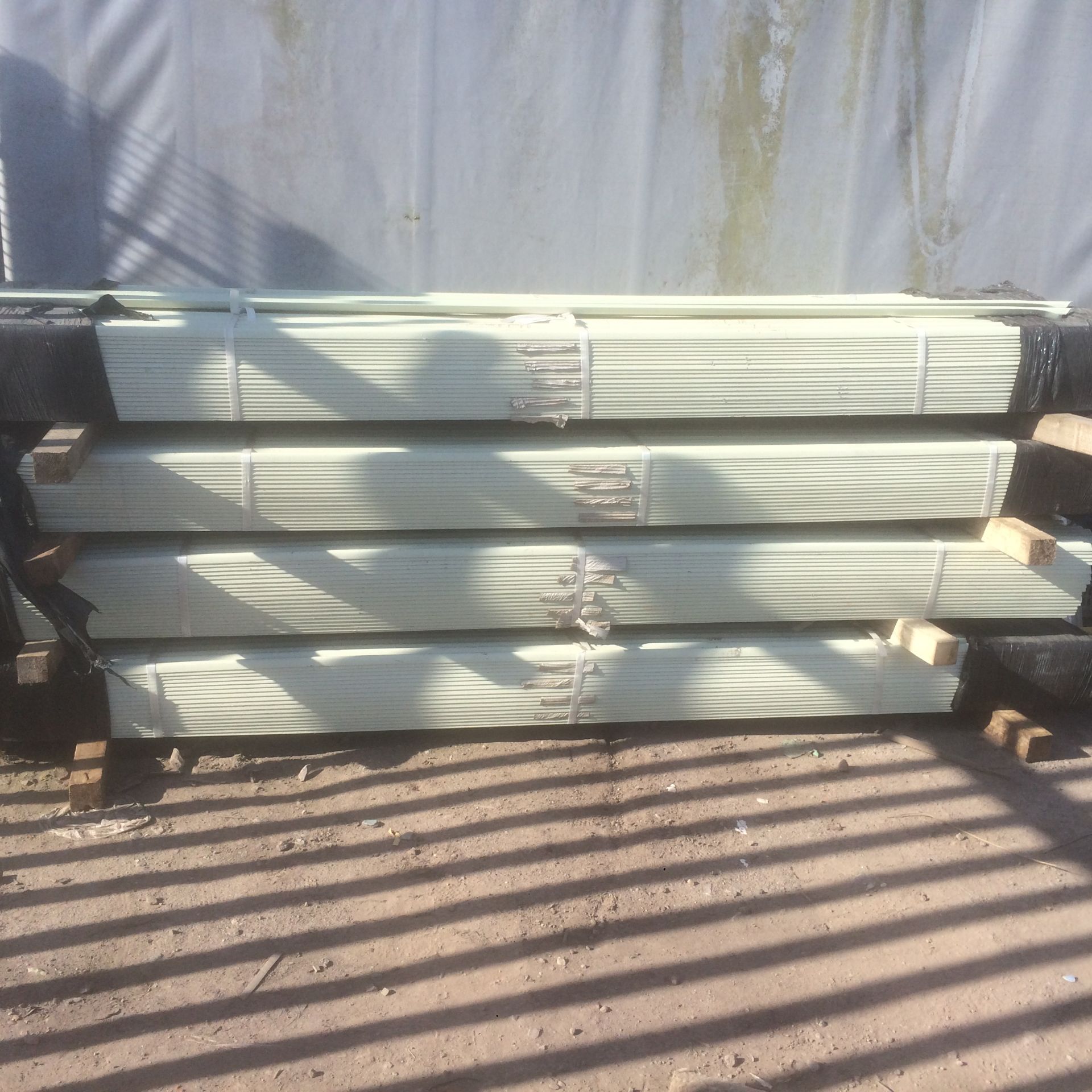 129m of Light Green Palisade Fencing - 3m high **No Post Included** Located Nr Stoke in Trent