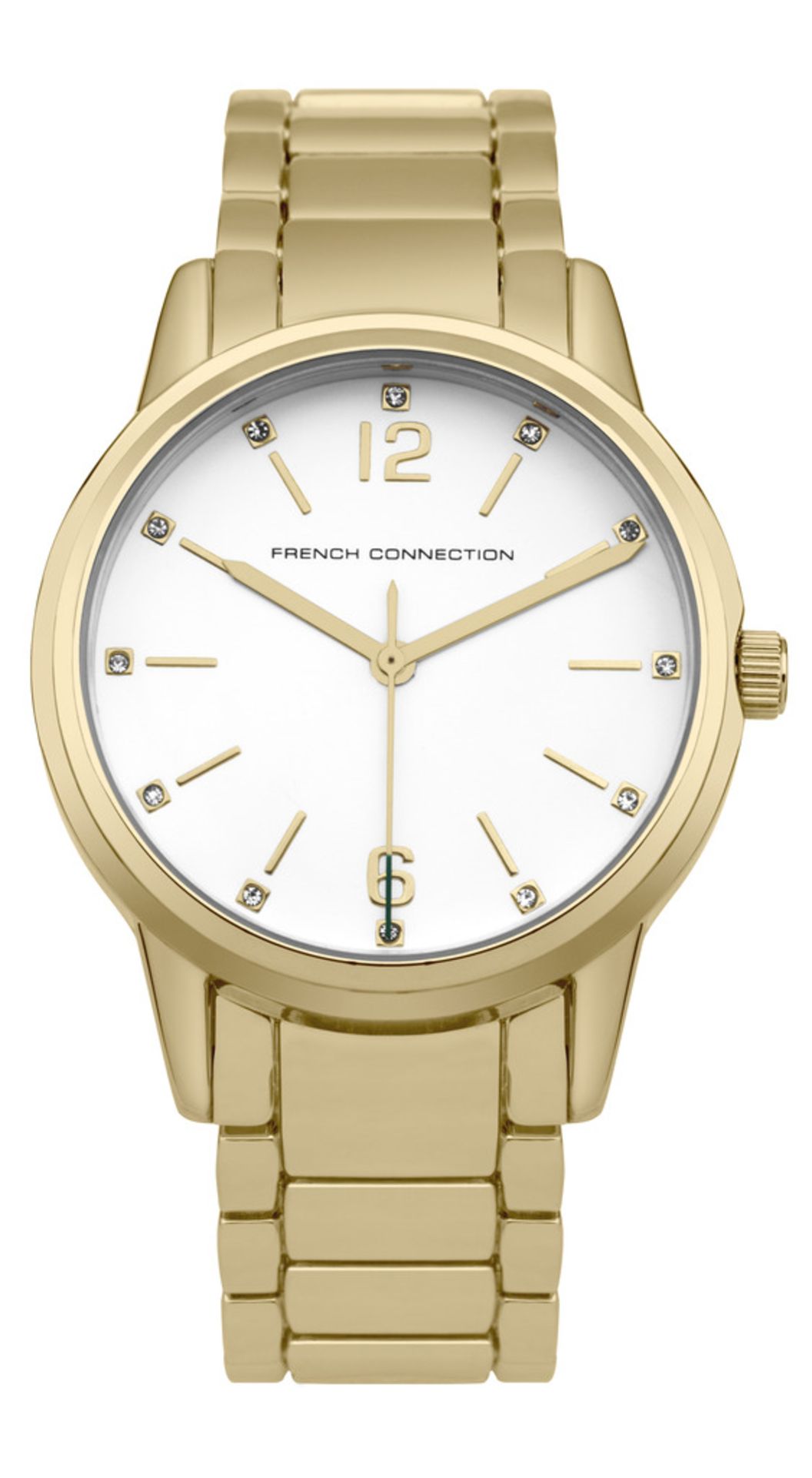 Quartz Ð stainless steel case Ð Gold strap French Connection ladies designer watch new & mint