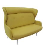 Studley 2 Seater Mustard sofa has sculpted frame and softly rounded edges reflecting a mid-century