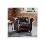 Handmade Dark Brown Shoreditch leather Chesterfield armchair in a selection stylish hand-aged
