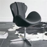 Leather Swan Inspired Chair Available in black The leather reproduction Swan chair will add a