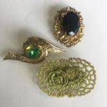 A group of three vintage or antique brooches. In good condition. Includes free UK delivery.