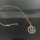 CONTINENTAL SILVER 835 PENDANT AND CHAIN. Gemini Twins. Includes free UK delivery.