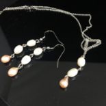 Freshwater pearl necklace with matching earrings. Includes free UK delivery.