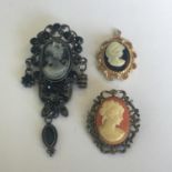 A group of various vintage cameo costume jewellery. All in good condition and including free UK