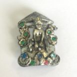 A quirky vintage brooch in the form of a pixie at a wishing well. Signed Hollywood and in good