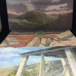 GROUP OF 3 VINTAGE PAINTINGS BY FINE ARTIST PHILIP Y DAVIES. To include landscape and sunset. The