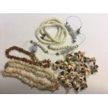 Group of vintage real gemstone string necklace amethyst quartz stones pearls etc. Includes Free UK