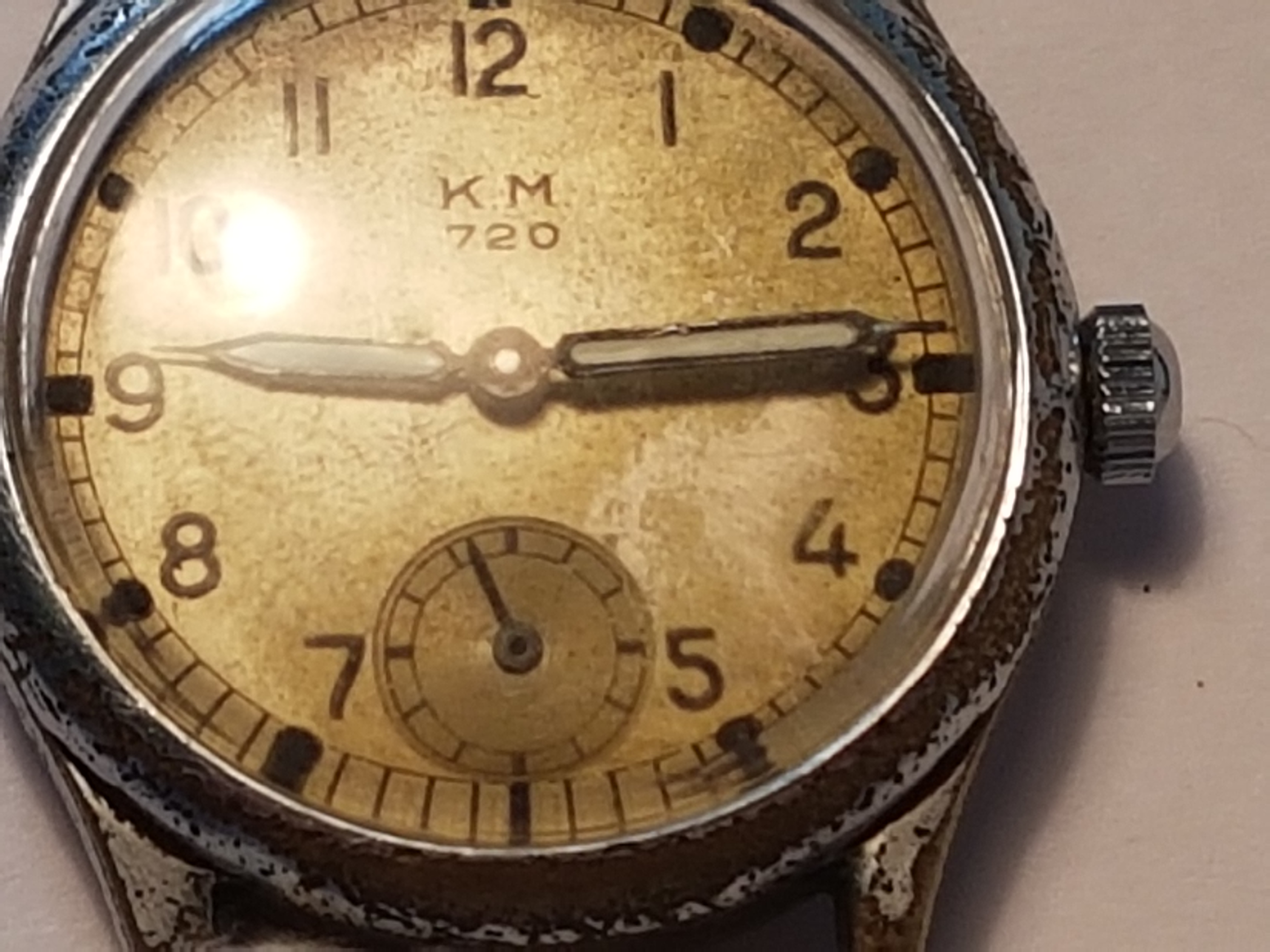 Ww2 German Kreigmarine Mans Watch, 720 Movement In Good Condition.Orginal