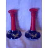 Art Deco Shelly Pair of Medium Candle sticks