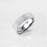 Tiffany & Co. 18k White Gold Five Row 0.90ct Diamond Metro Band