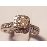 Platinum Diamond Ring With Centre Diamond About 46 Pt And Smaller Diamonds 45Pts. Eye Clean Diamonds