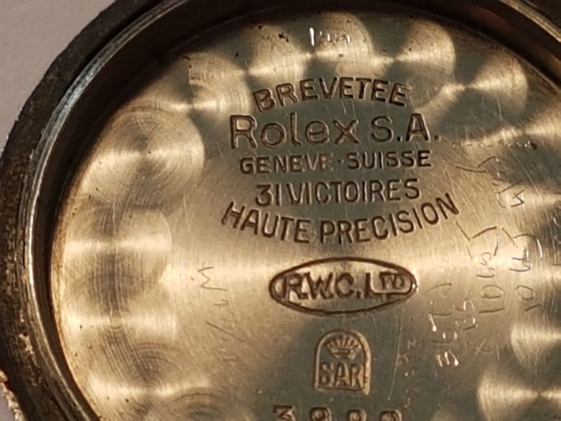 Rolex Ww2 1940S Mans Watch Stainless Steel With Screw Down Back , Rolex Movement 15 Rubi. Orginal, - Image 7 of 7