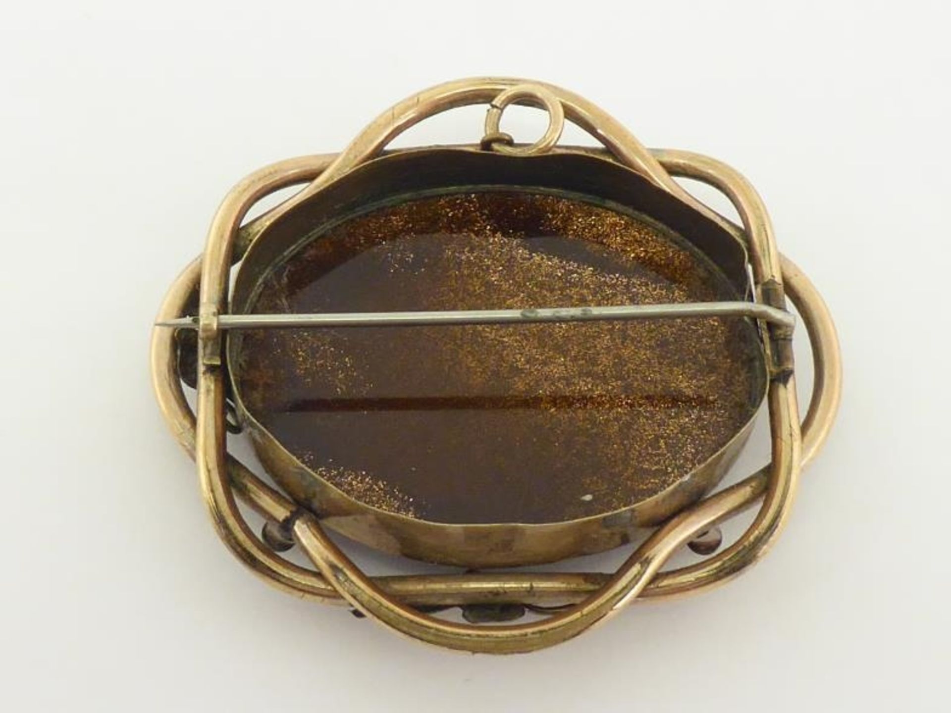 A Victorian micro mosaic petra-dura brooch, - Image 2 of 2