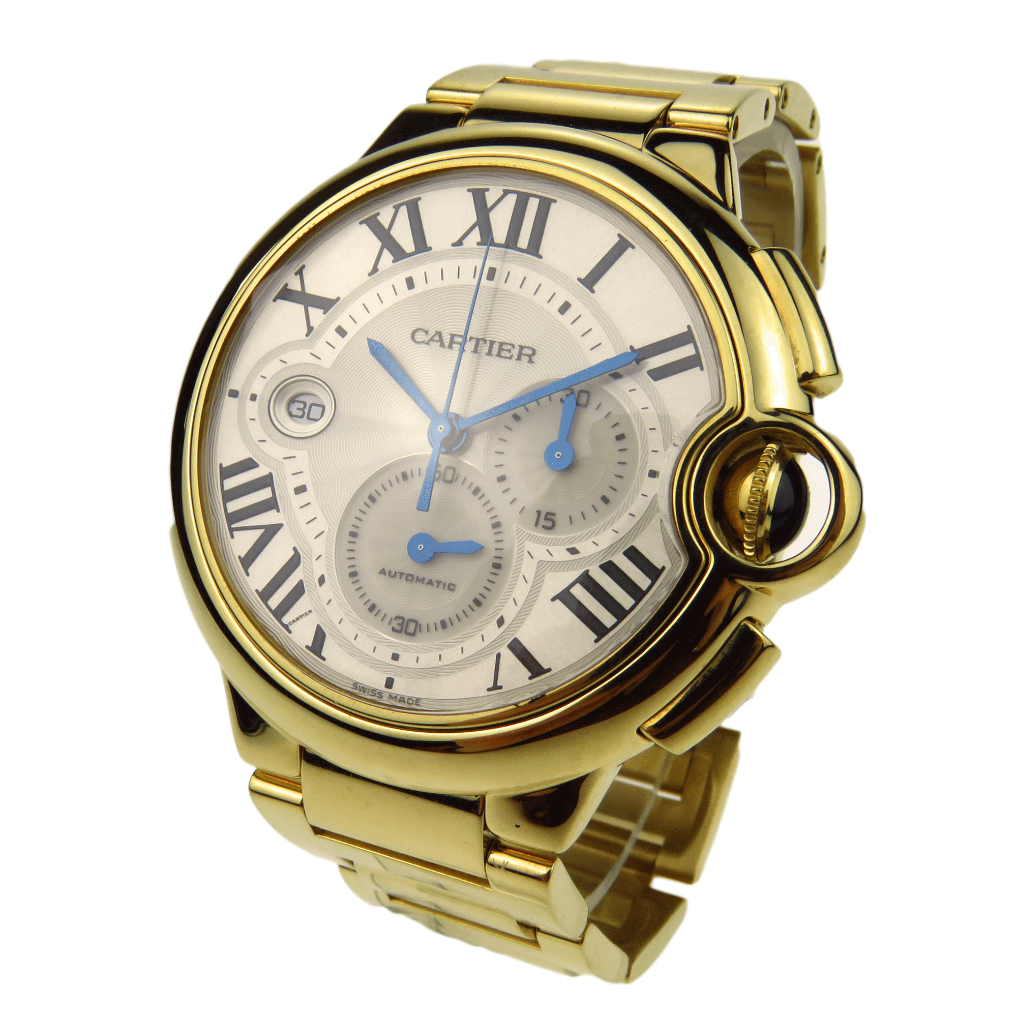 Cartier Gents Ballon Bleu 18k gold. Model: W6920008. Year: 2011. Case size: 44mm. Box & Paperwork.