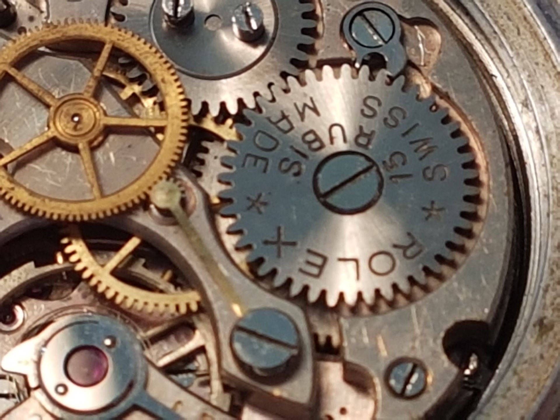 Rolex Ww2 1940S Mans Watch Stainless Steel With Screw Down Back , Rolex Movement 15 Rubi. Orginal, - Image 6 of 7