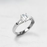 Platinum Emerald Cut 1.02ct Diamond Ring