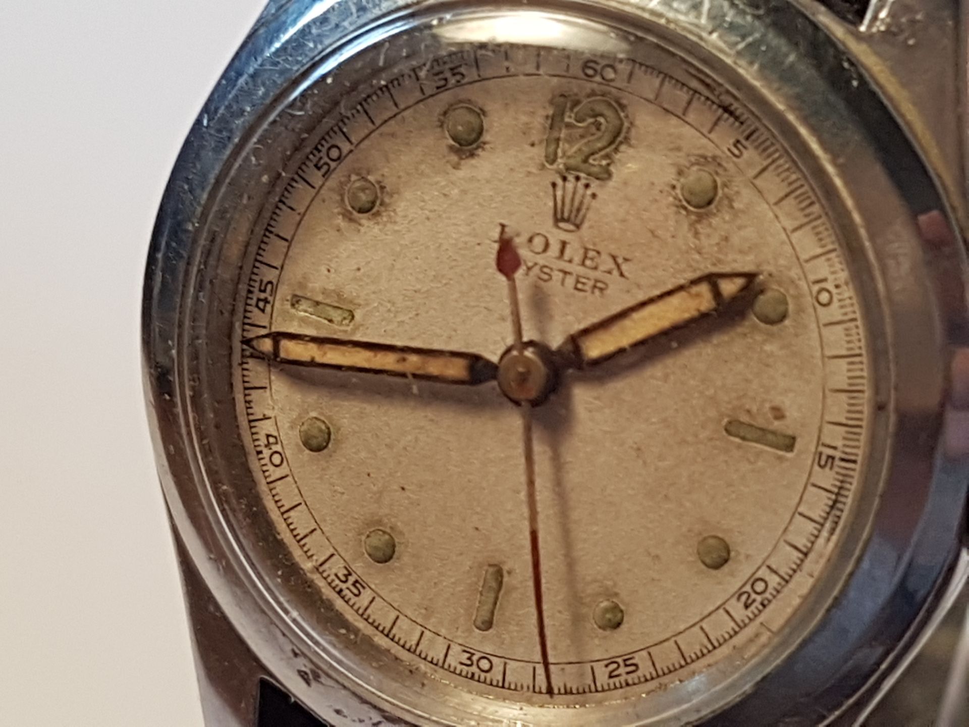 Rolex Ww2 1940S Mans Watch Stainless Steel With Screw Down Back , Rolex Movement 15 Rubi. Orginal, - Image 2 of 7