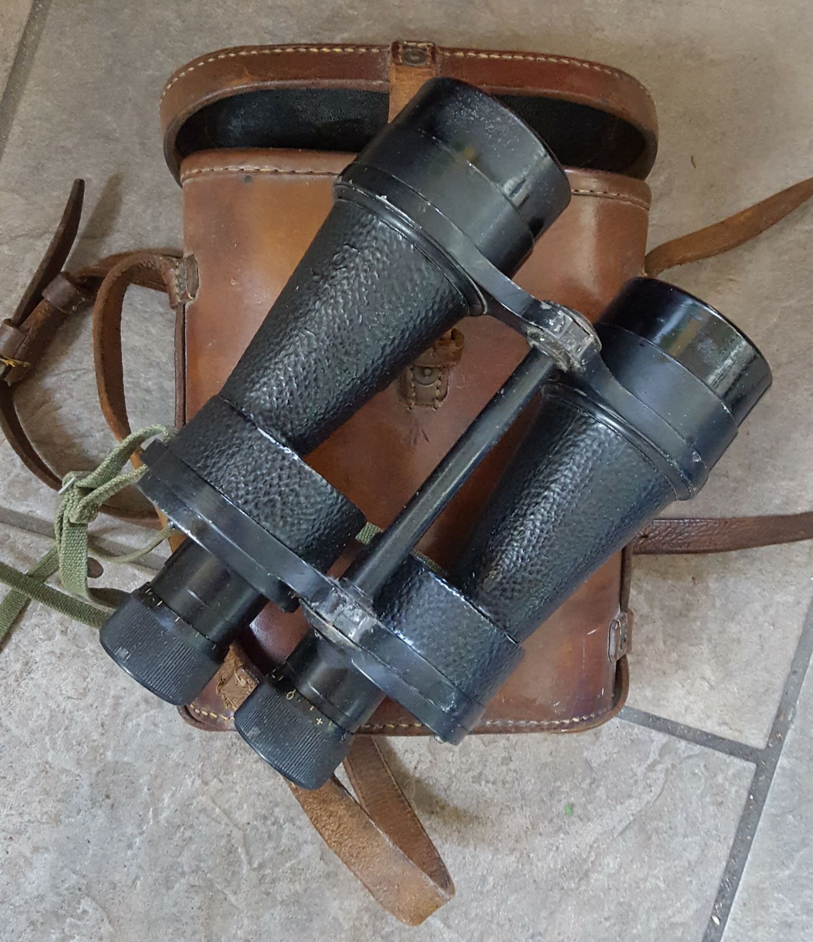 WWII Binoculars c1941 In Original Leather Case