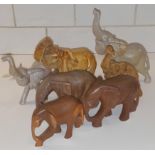 7 Vintage Colletable Elephants No Reserve