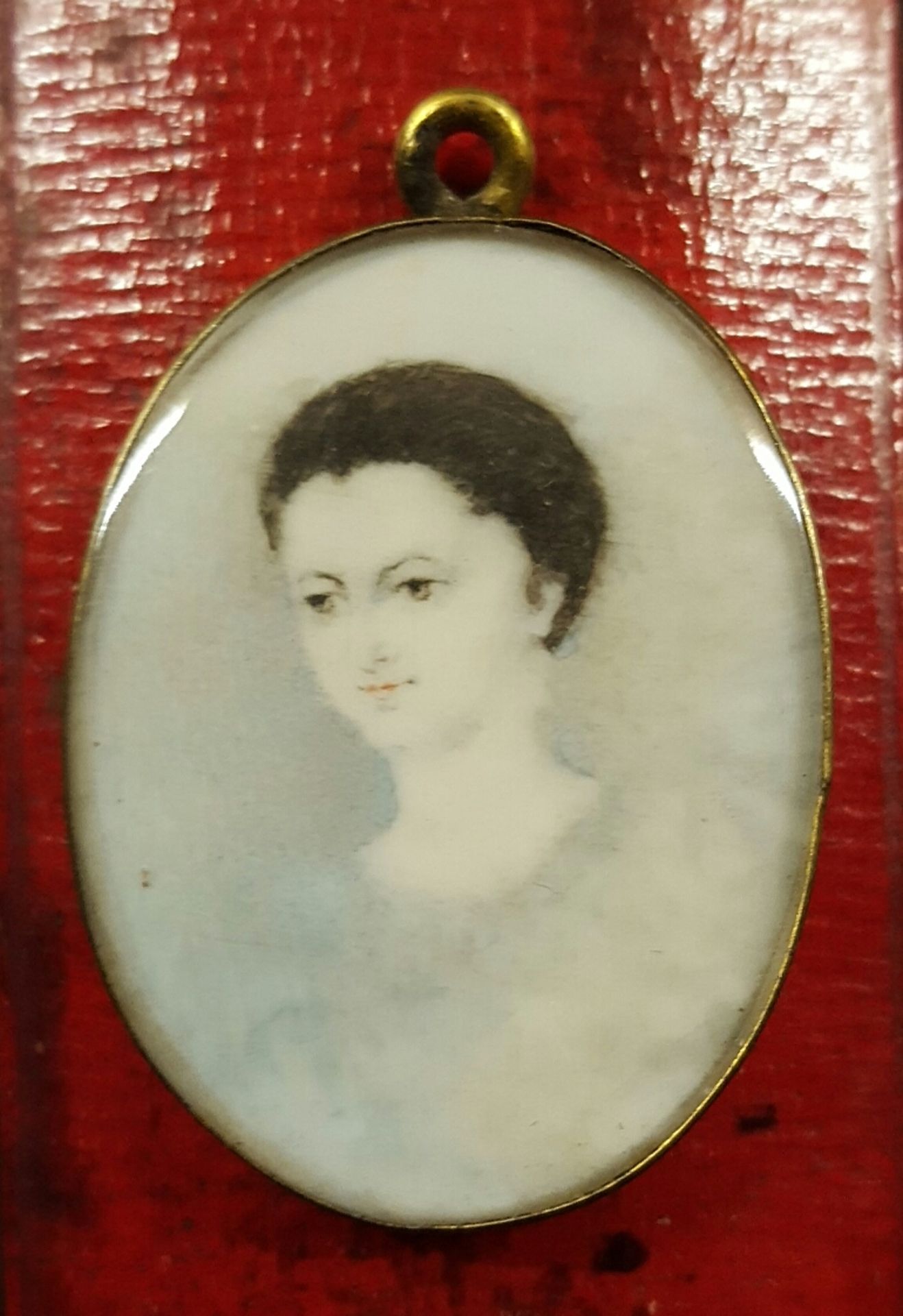 Vintage Miniature Portrait Painted Female