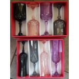 4x Vintage Retro Cristal D'Argues Wine Goblets & 4 x Champagne Flutes Boxed