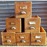 6 x Vintage Retro Industrial Wood Drawers