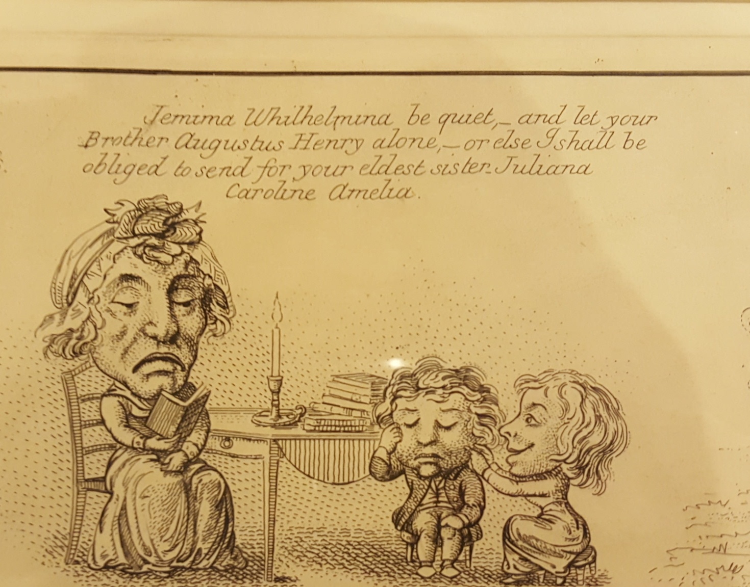 Early Satirical Print Comprising 4 Sketches Georgian Comic Scenes 18th Century - Image 4 of 5