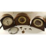 3 Assorted Vintage Retro Clocks No Reserve