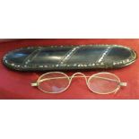 Vintage retro Spectacles Glasses in Case with Mother of Pearl No Reserve