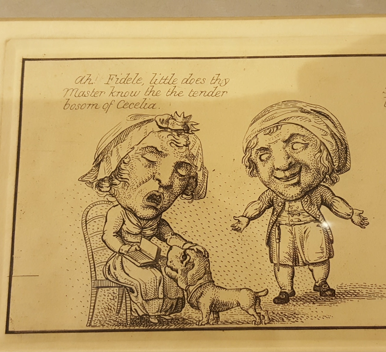 Early Satirical Print Comprising 4 Sketches Georgian Comic Scenes 18th Century - Image 2 of 5