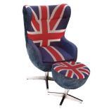 Union Jack Egg Chair + Ottoman