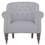 Walberswick Linen Armchair In Ivory