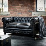 Shoreditch Leather Chesterfield 2-Seater Sofa Handmade