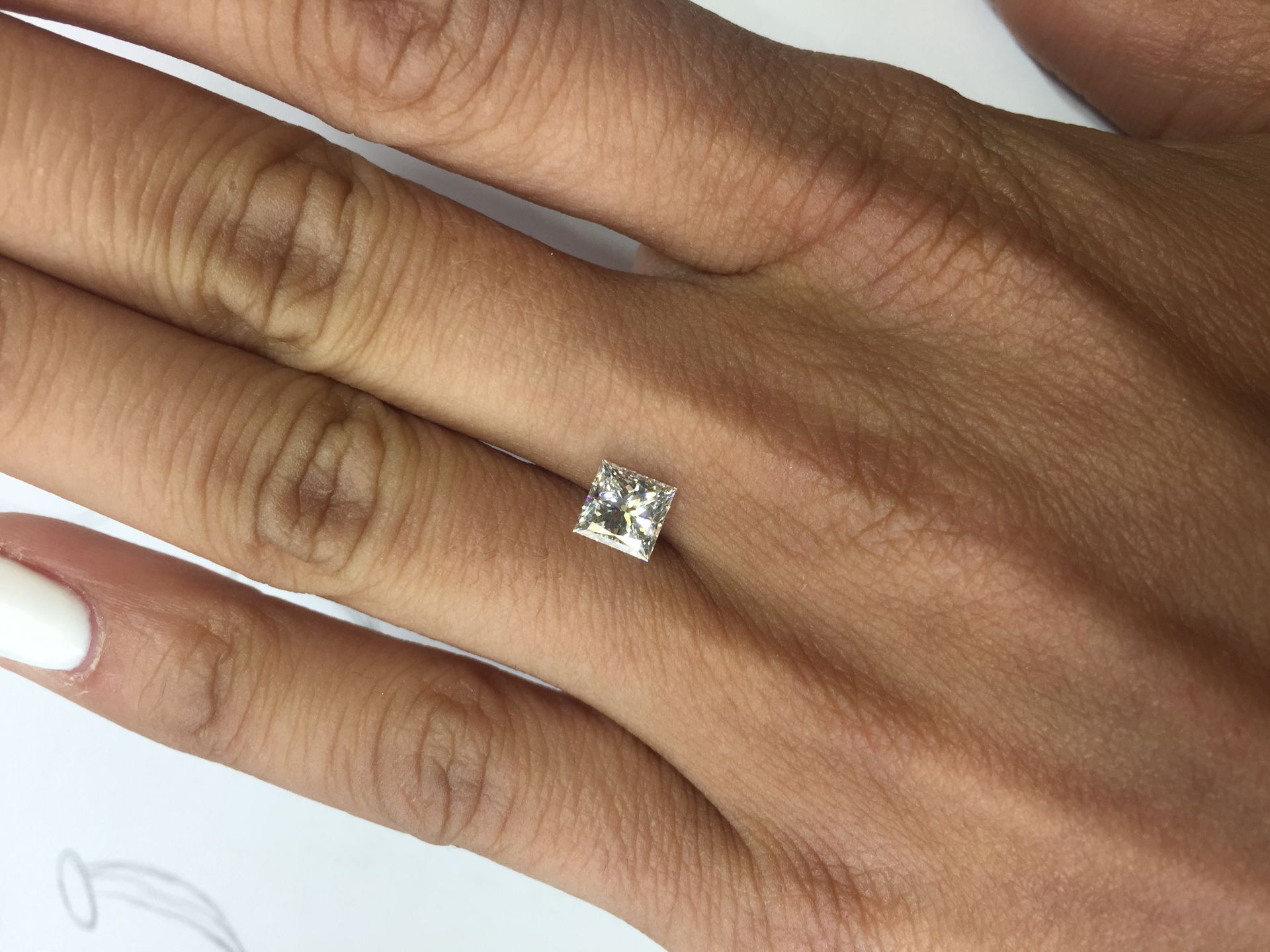 1.01ct princess cut diamond. F colour, SI1 clarity. No certification. Can be used for ring or - Image 4 of 4