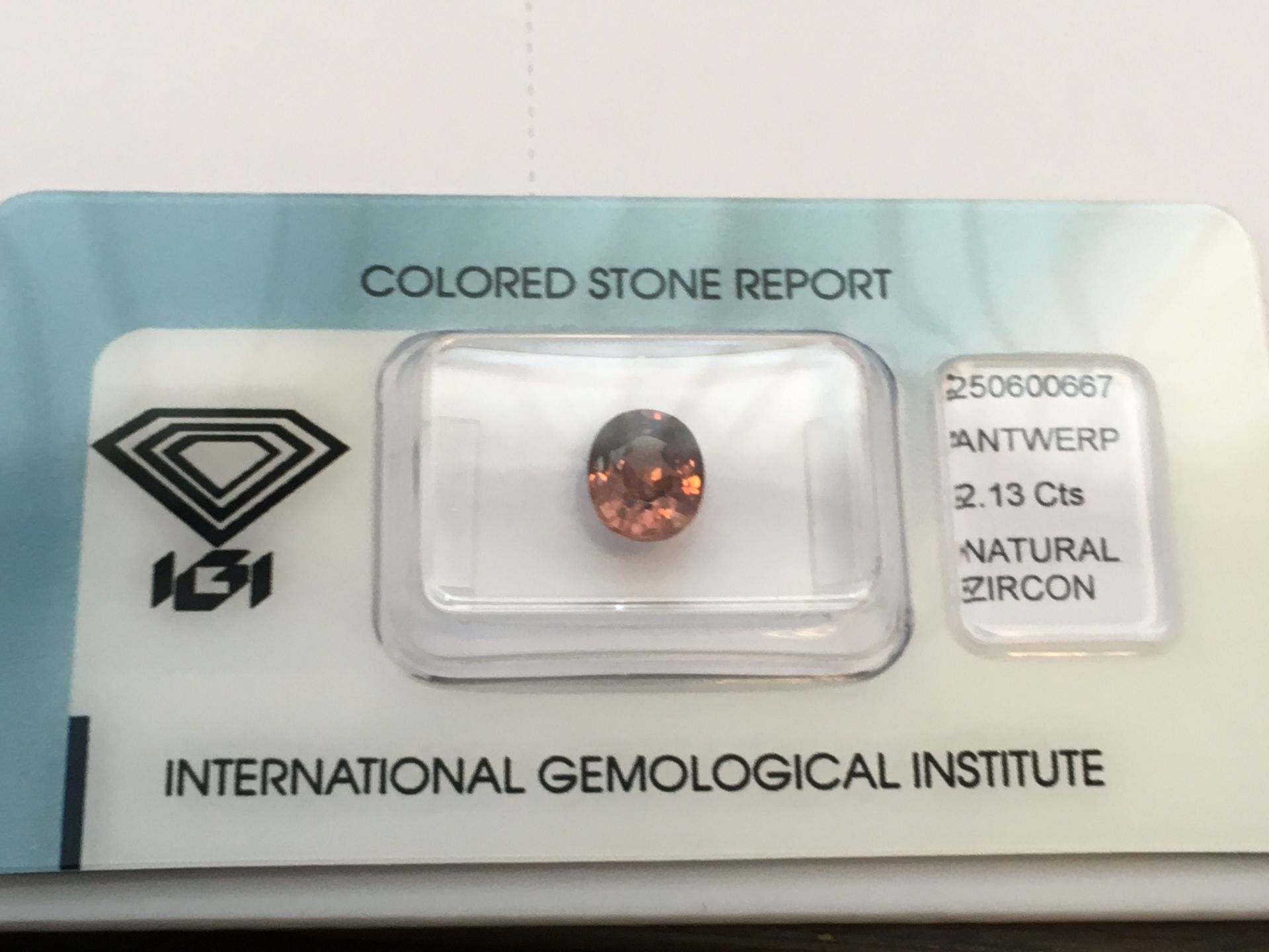 2.13ct Natural Zircon with IGI Certificate - Report No' 250600667. Oval Mixed Cut in Deep Brownish - Image 3 of 4
