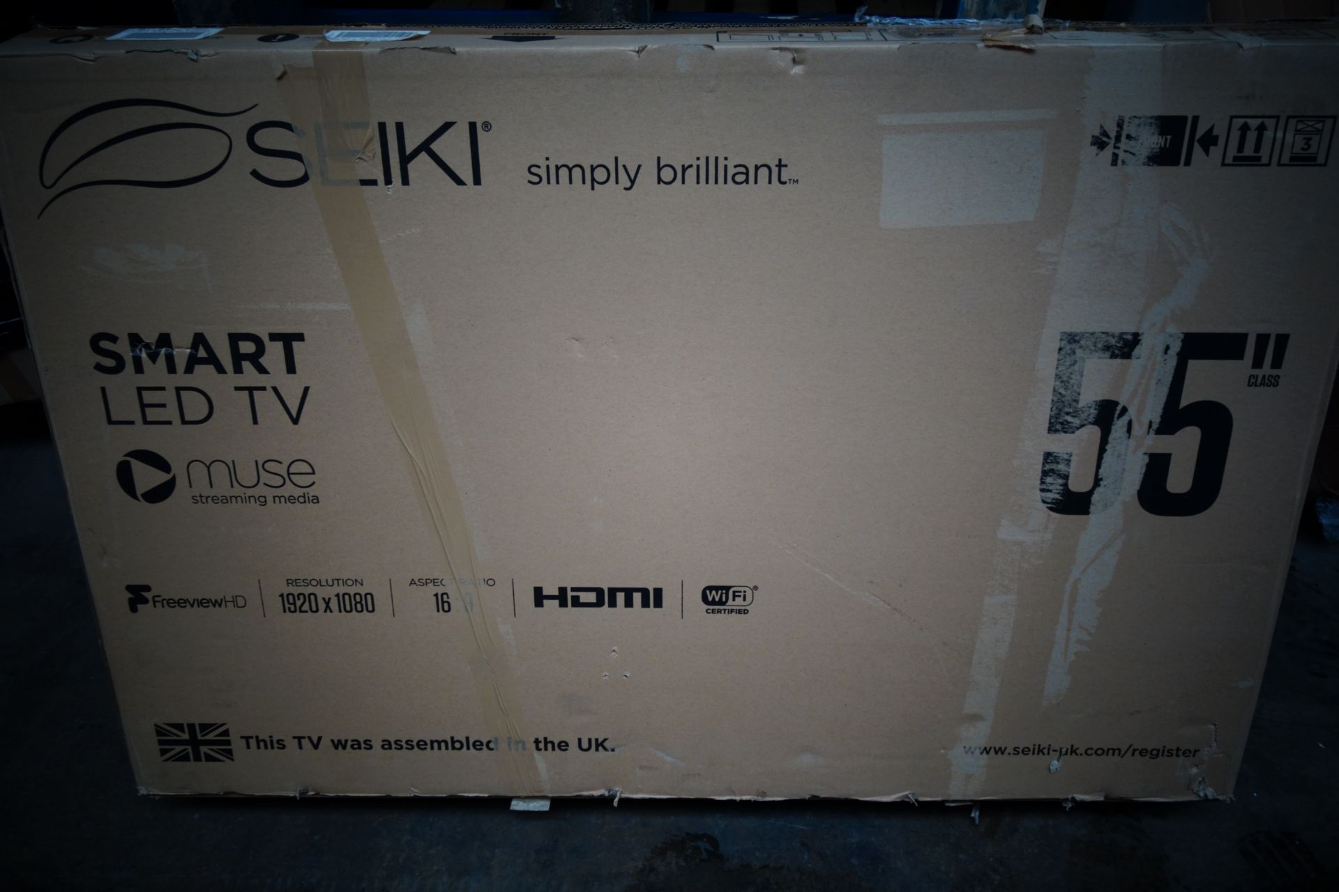 (T49) SEIKI 55 Inch Smart LED TV. Muse Music Media, Freeview HD. Resolution 1920 x 1080. HDMI.