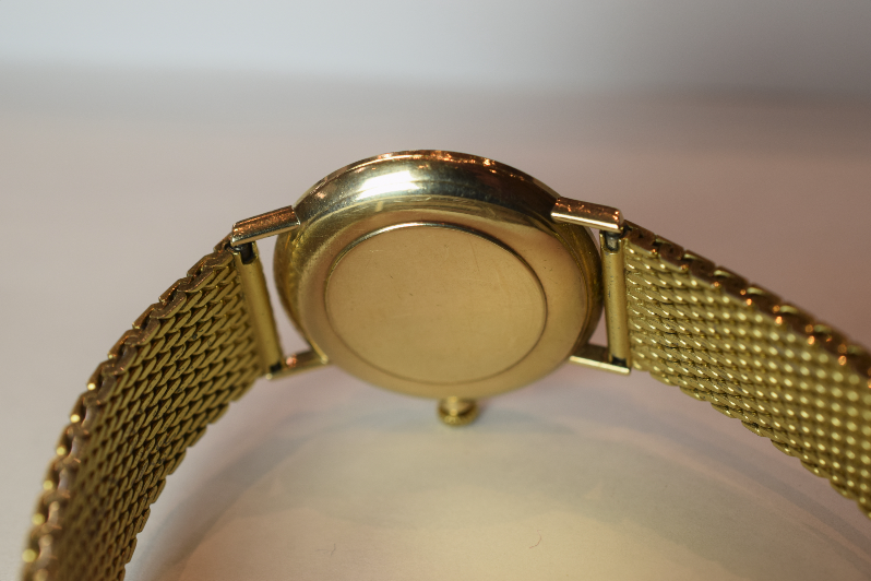 9ct Gold Omega Manual Wind On Mesh Bracelet Complete With Box - Bild 5 aus 9
