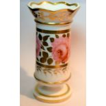 Rare Swansea or Derby Porcelain Miniature Spill Vase with Fluted Shape Rim Design c1815/1820.