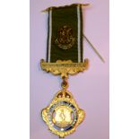 Masonic Jewel Medal R.A.O.B. In Gold Colour With Green Ribbon