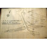 Vintage Railway Station Blueprint GWR Llanybyther