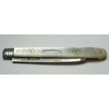 Silver And Mother Of Pearl Fruit Knife c1800s